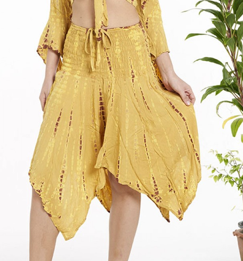 Women's Rayon Tie-Dye Pointed Skirt