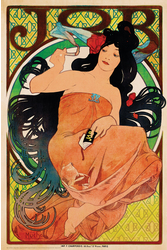 Job Yellow Alphonse Mucha Poster