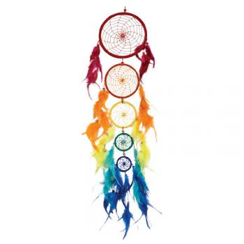 Rainbow Descending Beaded Dream Catcher