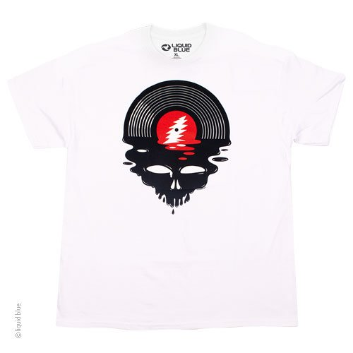 Men's Grateful Dead Steal Your Vinyl Melting White T-Shirt