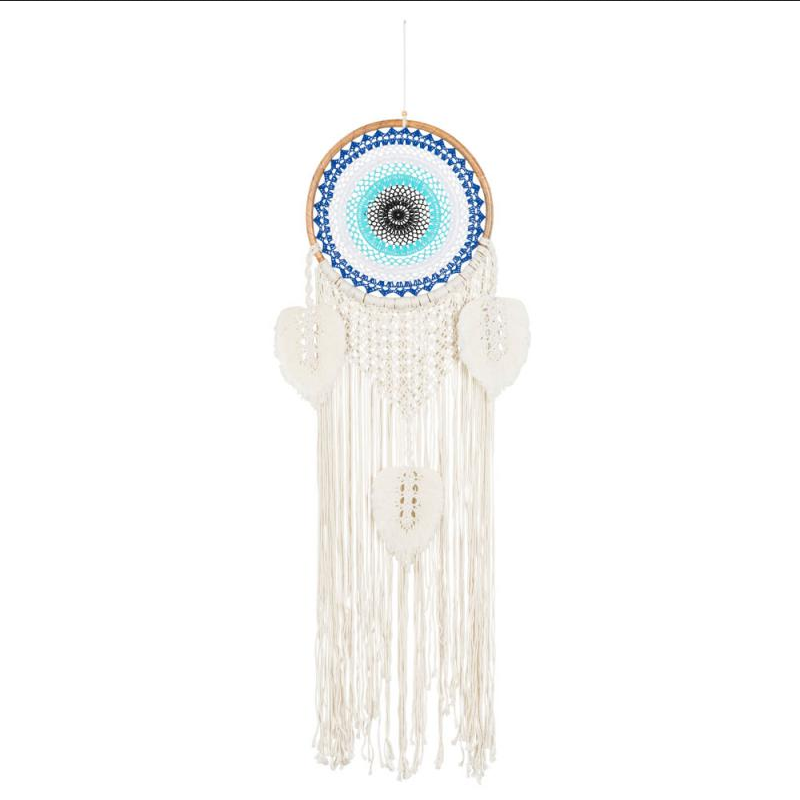 Large Macrame Crochet Evil Eye Wooden Dream Catcher