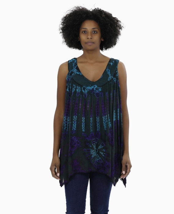 Women's Tie-Dye Long Tank Top