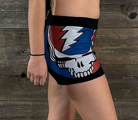 Women's Cotton Lycra Grateful Dead SYF Side Print Booty Shorts