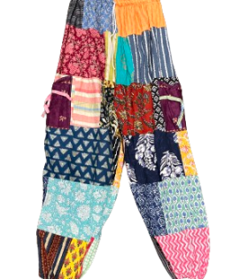 Women's Elastic Patchwork Cotton Pants