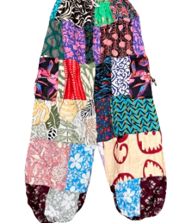 Women's Elastic Patchwork Cotton Pants
