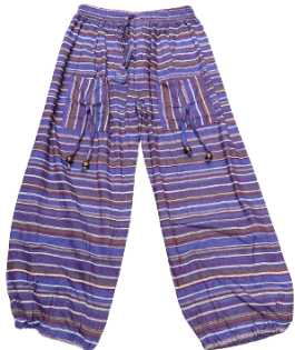 Unisex Elastic Ankle Baja Stripe Harem Pants