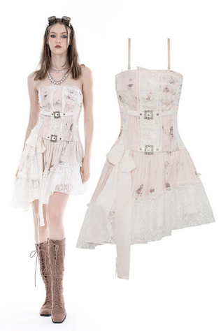 Women's Steampunk Dye Asymmetric Dress