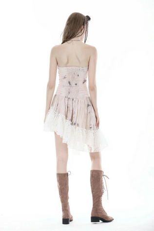 Women's Steampunk Dye Asymmetric Dress