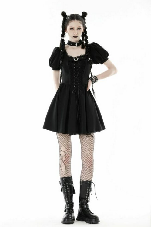 Women's Buckle Lace Up Dress
