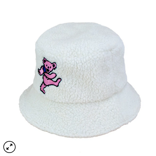 Fuzzy Sherpa Pink Bear Bucket Hat