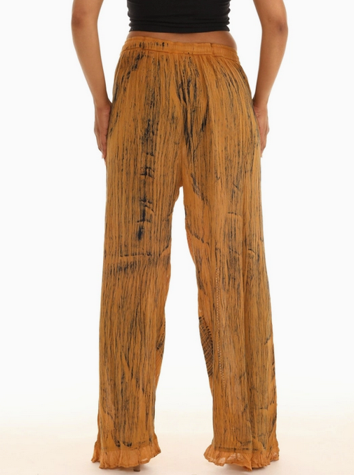 Women's Rayon Boho Tie-Dye Floral Batik Print Pants