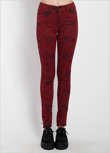 Unisex Tripp NYC Floral Print Skinny Jeans