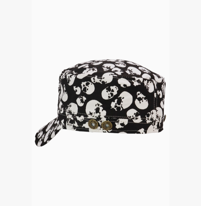 Skull Print Military Cadet Cap