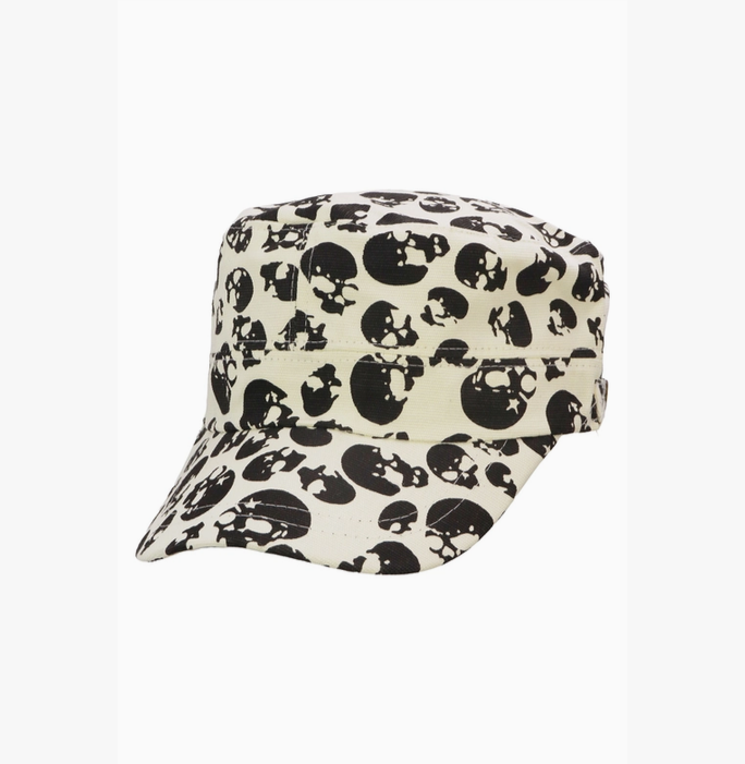 Skull Print Military Cadet Cap