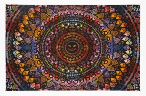3D Cat Mandala Art Tapestry
