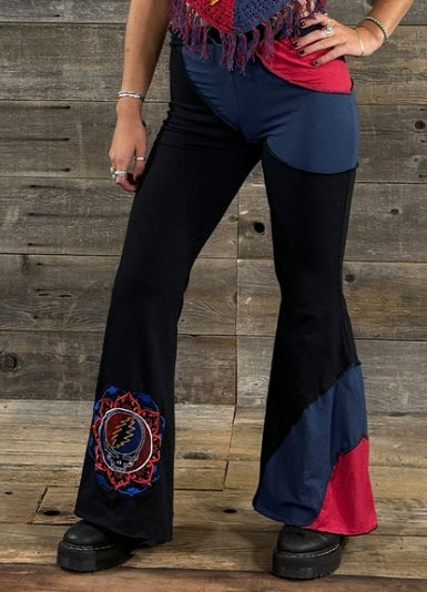 Women's Greatful Dead SYF Mandala Color Block Bell Bottoms