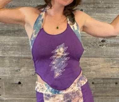 Women's Cotton Lycra Solid & Tie Dye Bolt Chest Cover Up