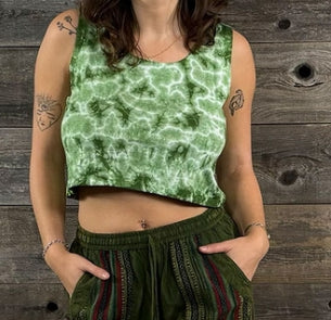 Women's Single Dye Cropped Tank Top