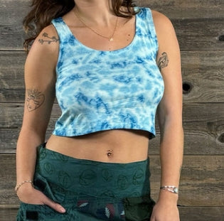Women's Single Dye Cropped Tank Top