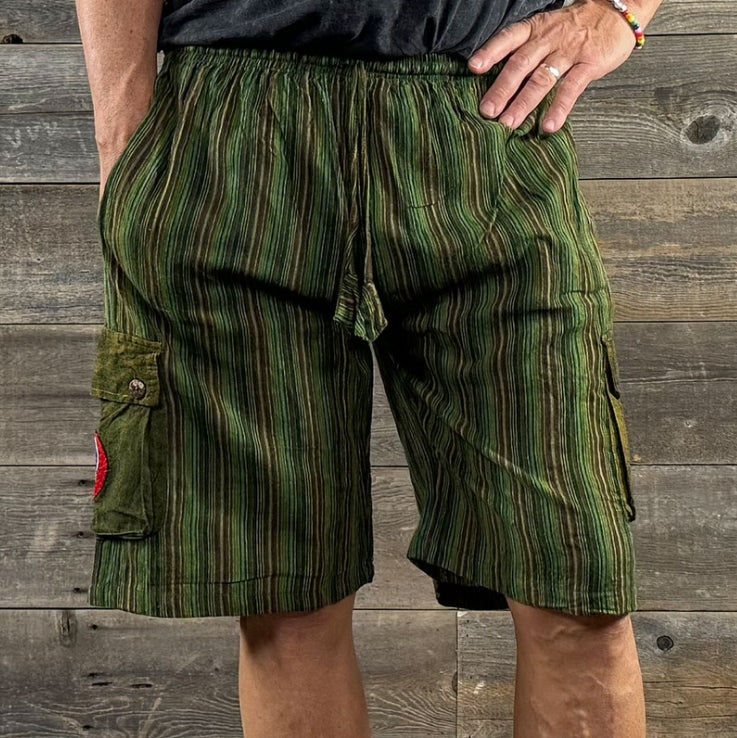 Men's Cotton Stonewash Dharke Stripe Stripe Cargo Shorts w/ SYF Embroidery