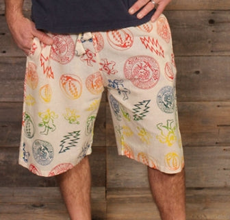 Men's Grateful Dead Woven Cotton Rainbow Grateful Dead Cargo Shorts
