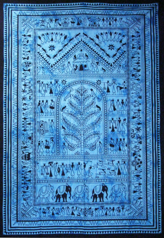 Ancient Village Tapestry - HalfMoonMusic