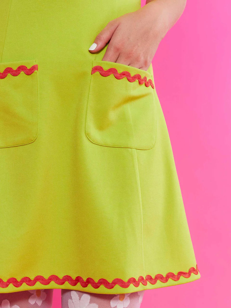 Sourpuss Chartreuse Mock Neck Dress
