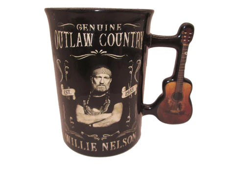 Willie Nelson Outlaw Guitar Handle Mug