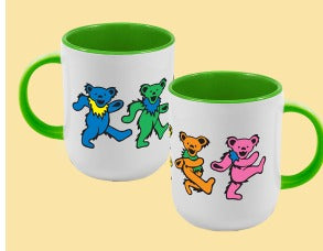 Grateful Dead Dancing Bears Ceramic Coffee Mug - HalfMoonMusic