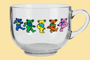 Grateful Dead Clear Glass Soup Mug - HalfMoonMusic