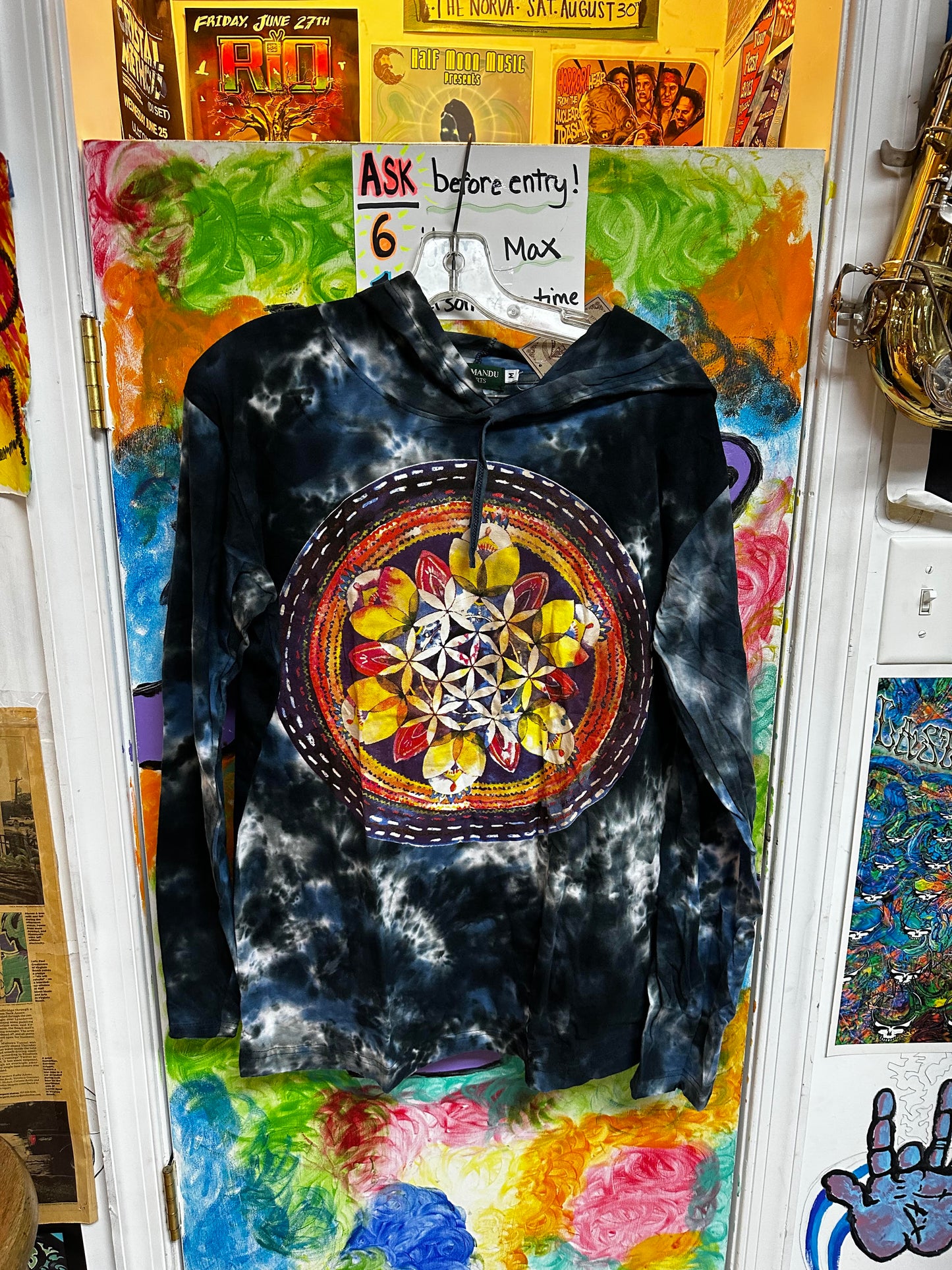 Unisex Flower of Life Tie-Dye Hoodie - HalfMoonMusic