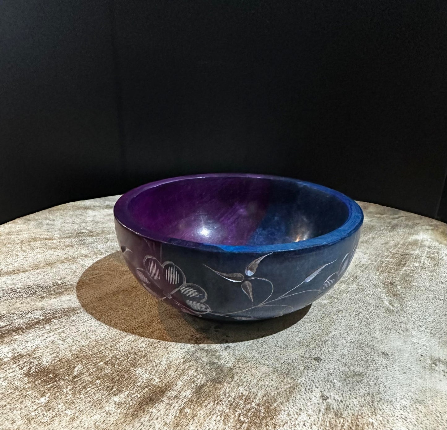 4" Stone Hand Carved Smudge Bowl - HalfMoonMusic