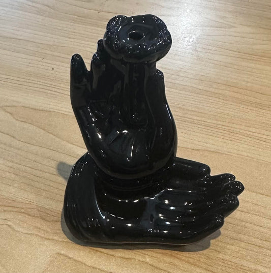 Meditation Hands Ceramic Backflow Burner - HalfMoonMusic
