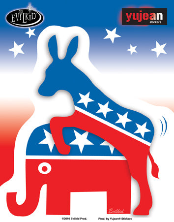 Donkey and Elephant Sticker