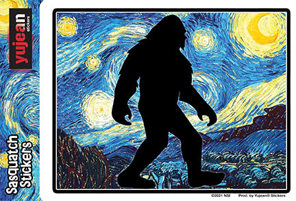 Sasquatch Starry Night Sticker