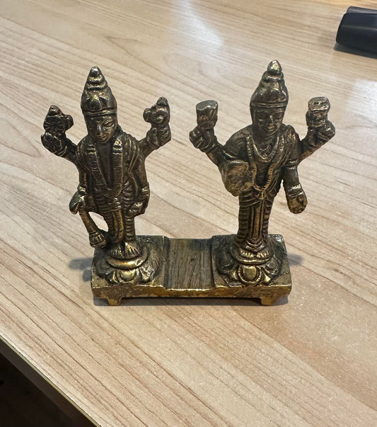 3" Brass Lakshmi Ganesh Statue - HalfMoonMusic