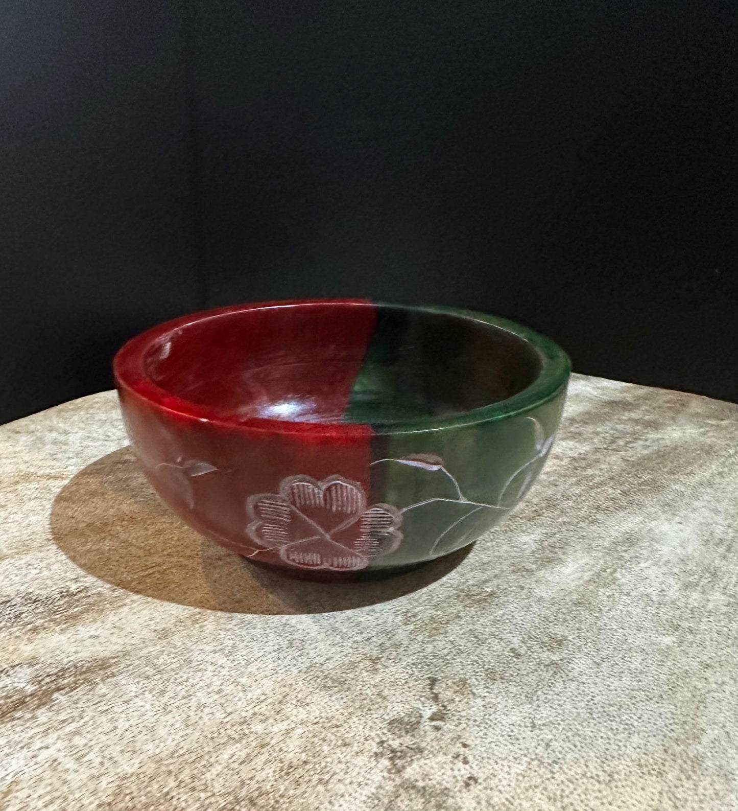 4" Stone Hand Carved Smudge Bowl - HalfMoonMusic