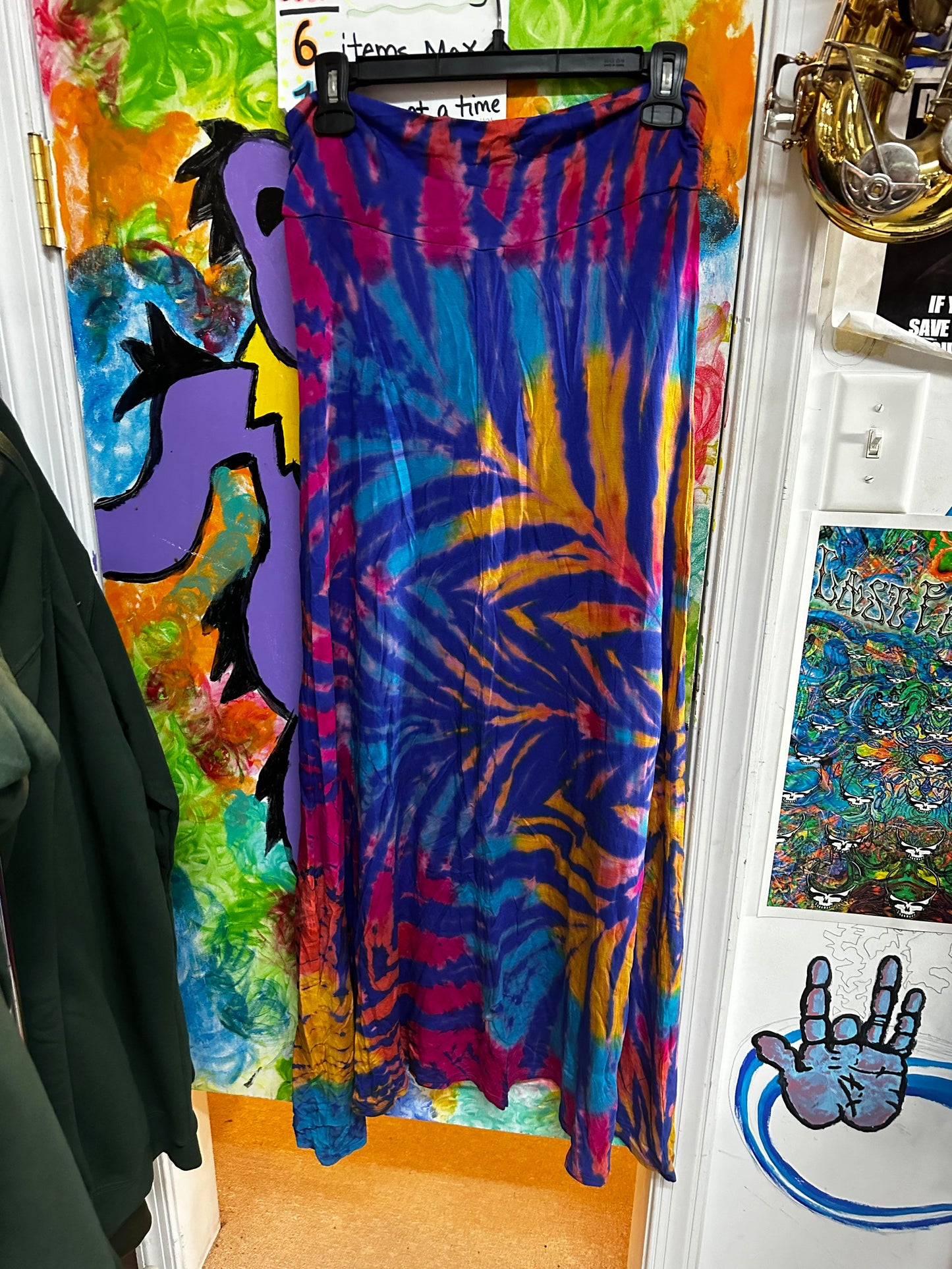 Women's Kalediscope Tie Dye Maxi Skirt