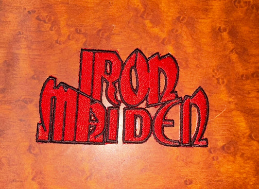 Iron Maiden Red Text Patch - HalfMoonMusic