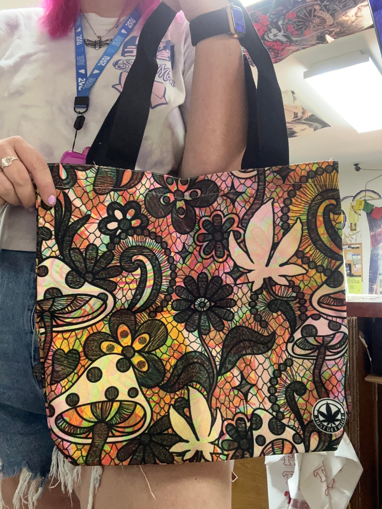 Shroom Lace Canvas Tote
