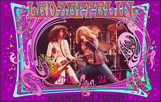 Led Zeppelin LA Forum Nouveau Art Print - HalfMoonMusic