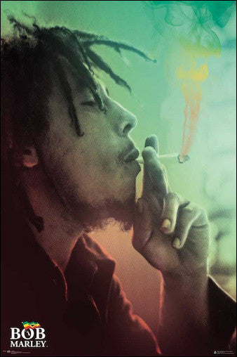 Bob Marley Rasta Smoke Poster - HalfMoonMusic