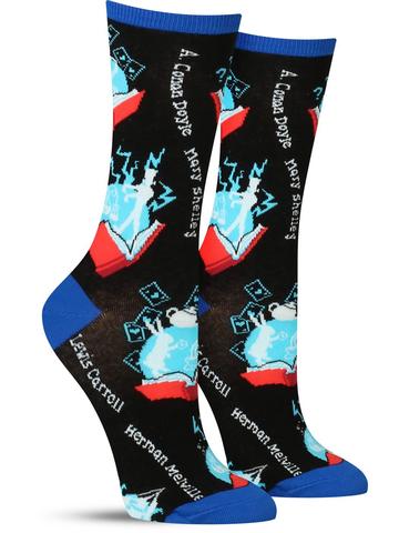 Women's Book Your Adventure Crew Socks - HalfMoonMusic