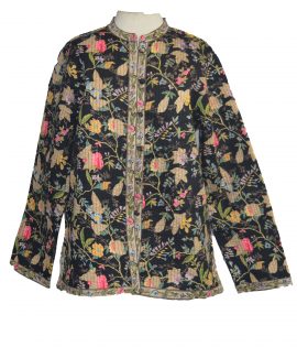 Womens Cotton Quilt Button Up Jacket - HalfMoonMusic