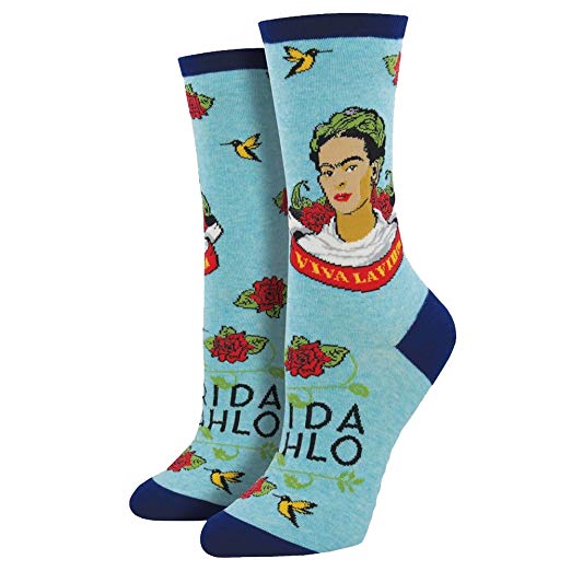Women's Viva La Frida Crew Socks - HalfMoonMusic