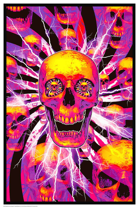 Hyper Skull Blacklight poster(non-flocked) - HalfMoonMusic