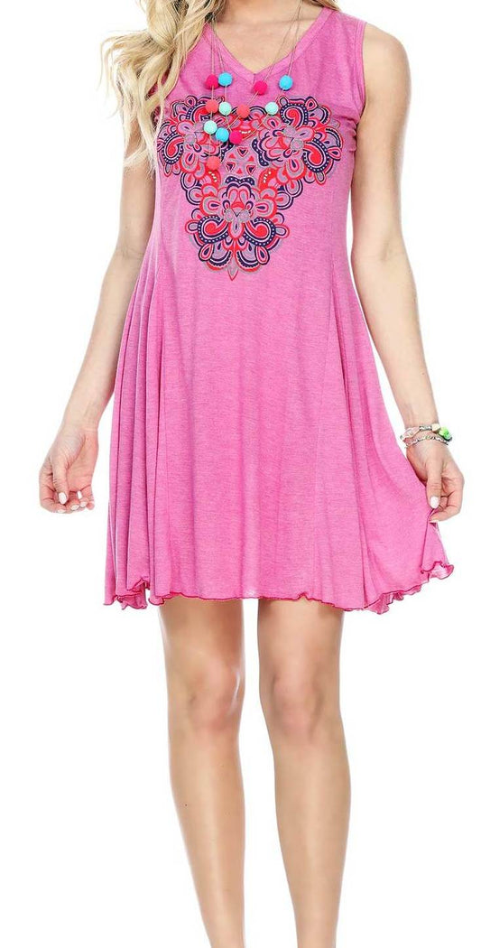Womens Solid Blooming Dress - HalfMoonMusic