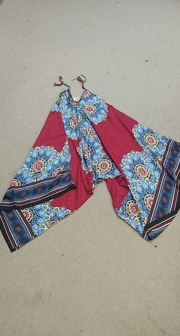 Womens Pattern Harem Jumpsuit With Pockets - HalfMoonMusic