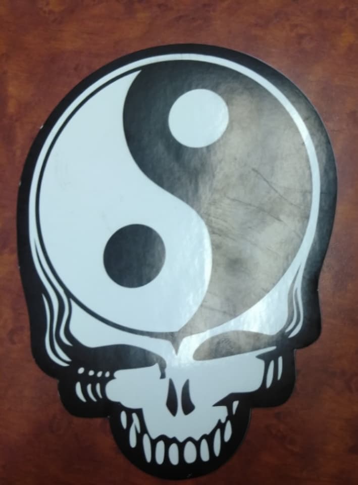 Yin Yang Stealie Sticker - HalfMoonMusic