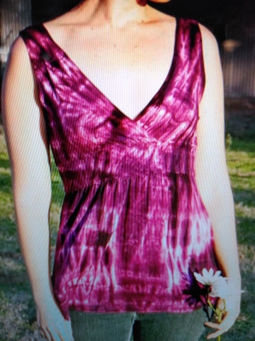 Womens Deep V Tie Dye Tank Top - HalfMoonMusic
